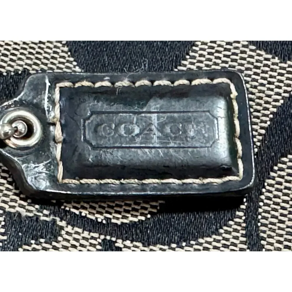 Vintage Y2K COACH Signature Logo Canvas Leather Mini Wristlet Wallet Clutch